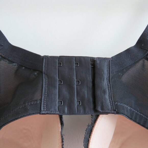 CURVY COUTURE Tulip Lace Push Up Balconette Bra in Black - Size 34G - Picture 11 of 13